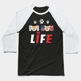 Shiba Inu Mom Life Patriotic America 4Th Of July Baseball T-Shirt